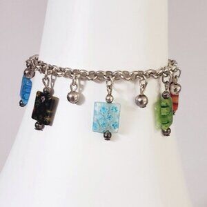 Rare Drop Charm Bracelet- European made-multi coloured
